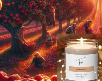 Bougie de soja parfumée Apple Harvest, 9 oz