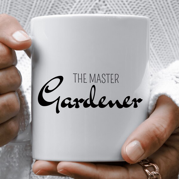 The master Gardener - Gardener Mug, Hand, Painted Ceramic Cup, Perfect for Morning Coffee, Unique Gardening Gift Idea