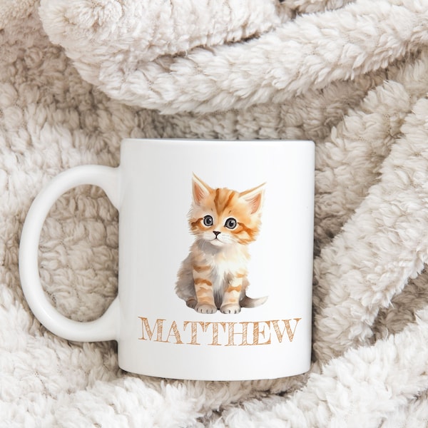 Cat Lover Coffee Mug - Hand-Painted Customizable Feline Cup, Ideal for Hot Beverages, Great Birthday Gift for Cat Moms,