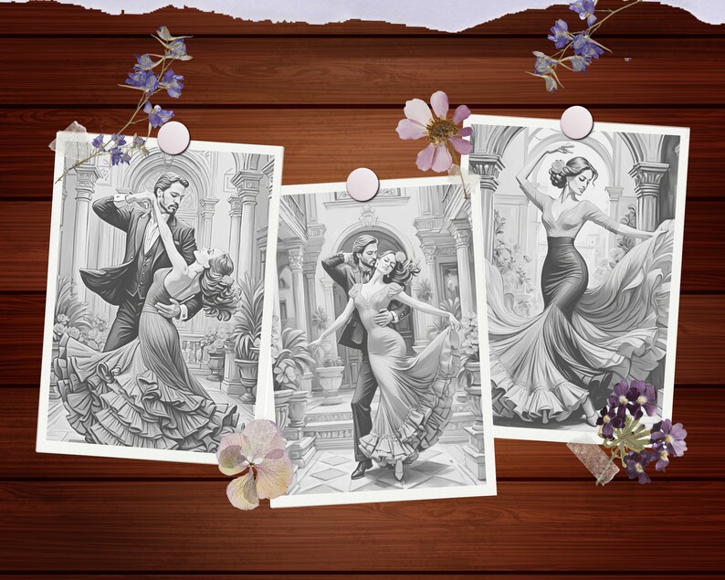 Flamenco Passion Dance Coloring Pages 100 Pages Adult & Kid Coloring