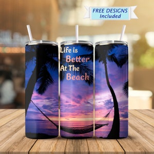 Beach Tumbler Bundle Ocean Vacation Tumbler Bundle 20oz Skinny Tumbler Sublimation Design DIGITAL Download PNG Instant DIGITAL Tumbler Wrap