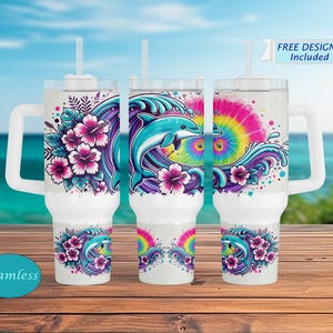 100 ml Delfin Ozean Becher Design - Sea Life Reisebecher mit Delfinen und Wellen - Thermobecher Meerestiere für Strand- und Meeresliebhaber