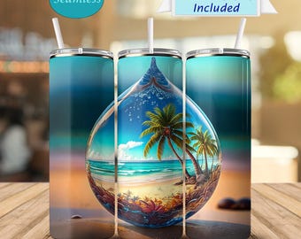 Strand in een zeepbel bundel oceaan beker mok muismat bundel beker beker muismat sublimatie digitale download ontwerp PNG Instant Download
