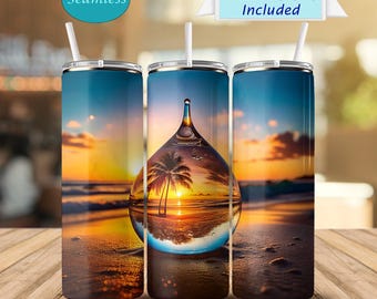 Strand in een zeepbel bundel oceaan beker mok muismat bundel beker beker muismat sublimatie digitale download ontwerp PNG Instant Download