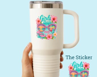Girls Trip 2026 Die Cut Sticker | Beach Vacation Decal | Tropical Friends Trip Sticker | Summer Travel Gift