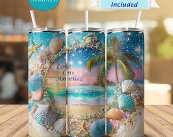 Seashell Beach Tumbler bundel Oceaan vakantie beker muismat mok bundel strand 20oz mager Tumbler sublimatie ontwerp digitale download, png PNGEgg
