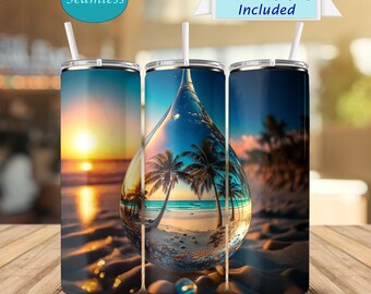 Strand in een zeepbel bundel oceaan beker mok muismat bundel beker beker muismat sublimatie digitale download ontwerp PNG Instant Download