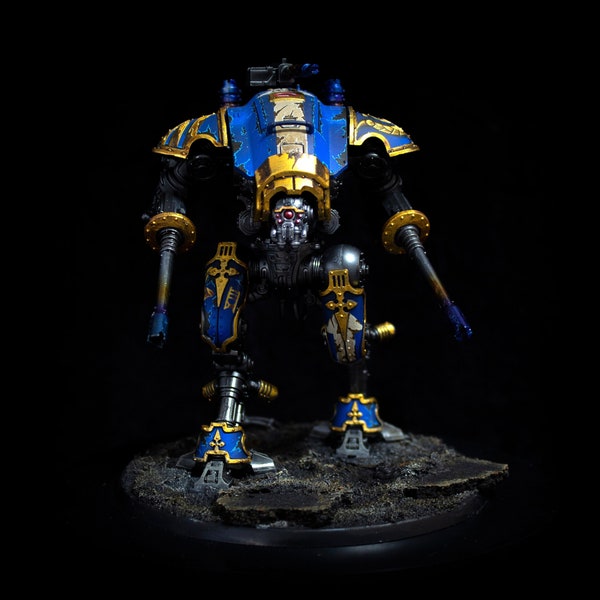 Armiger Helverine Ultramarines imperial Knight Painting Commission Services Freehand. Warhammer 40k. Miniatures Games Workshop space Marines