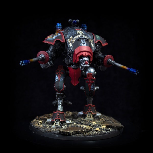 Armiger Helverine Raven Guard imperial Knight Painting Commission Services. Freehand. Warhammer 40k. Miniatures Games Workshop space Marines