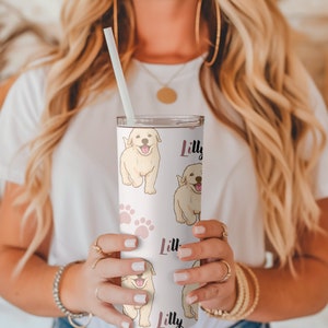 Custom Pet Photo Tumbler 20 oz, Gift For Pet Owner, Dog Face Tumbler, Gift For Dog Lovers, Personalized Pet Tumbler Dog cup, Travel Mug