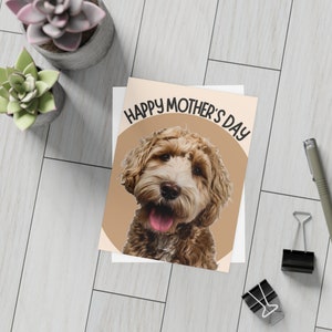 Tarjeta de felicitación personalizada con retrato de mascota Tarjeta de felicitación personalizada para perros Tarjetas personalizadas del feliz día de la madre Postal personalizada con sobres