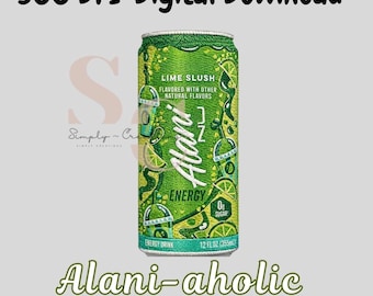 Lime Slush Alan Inspired PNG | Energy Drink Lover PNG | Cute Alani Inspired Design | Tumbler Wrap, Sticker, Shirt Design | Digital Download