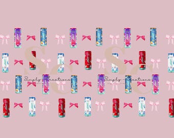PNG Alani Energy Drink Can PNG | Bow Pattern, Sublimation Design (Digital Download ONLY)