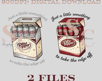 Dr Pep Soda & Diet Cig PNG | Embroidered effect | pop Meme PNG | Sublimation Design | Tumbler Wrap| 16oz Wrap | Cup Wrap| Instant Download