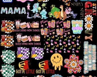 Custom Uv DTF Gang Sheet 22x22” | Cup Wraps, Libbey Can Wraps, UV DTF Decals | Custom Designs Included | Ready to Apply