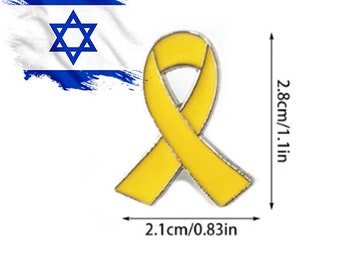 Yellow Ribbon Pin Israel, Bring Them Home Now! Support Israel for the abductees