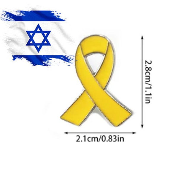 Yellow Ribbon Pin Israel, Bring Them Home Now! Support Israel for the abductees