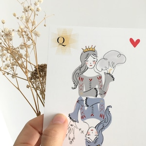 Carta postale Reine de Coeurs, carta postale satinata di alta qualità