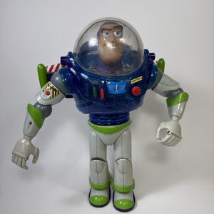 Pixar Thinkway Blaue sprechende Buzz Lightyear Interstellar 12" Figur Vintage 1996