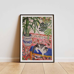 Matisse Cat Art / Cartel de Matisse / Arte imprimible / Impresión digital / Cartel de gato / Descarga instantánea / Impresión impresionista / Arte de gato