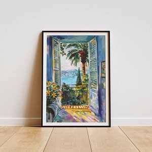 Arte mural de Matisse / Póster de Matisse / Arte imprimible / Impresión digital / Riviera Francesa / Descarga instantánea / Impresión impresionista / Ventana abierta /