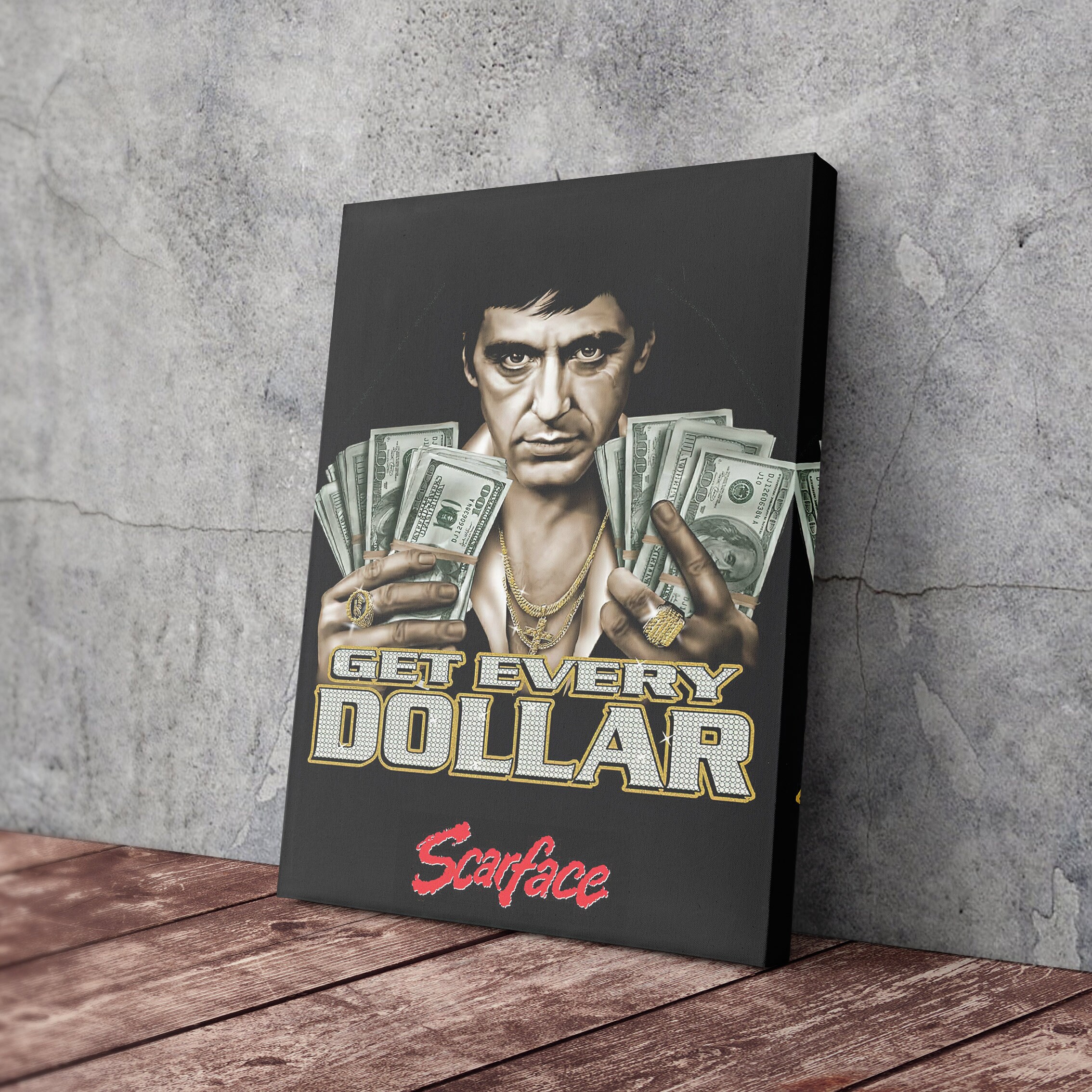 Scarface Art Poster Cash Movie Canvas Unique Design Wall Art Print Hand ...