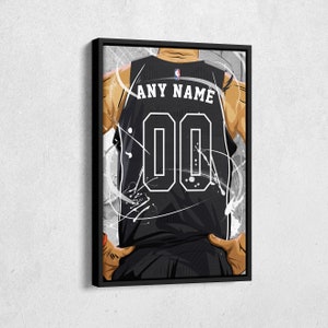 Brooklyn Nets Jersey NBA Personalized Jersey Custom Name and Number Canvas Wall Art  Print Home Decor Framed Poster Man Cave Gift