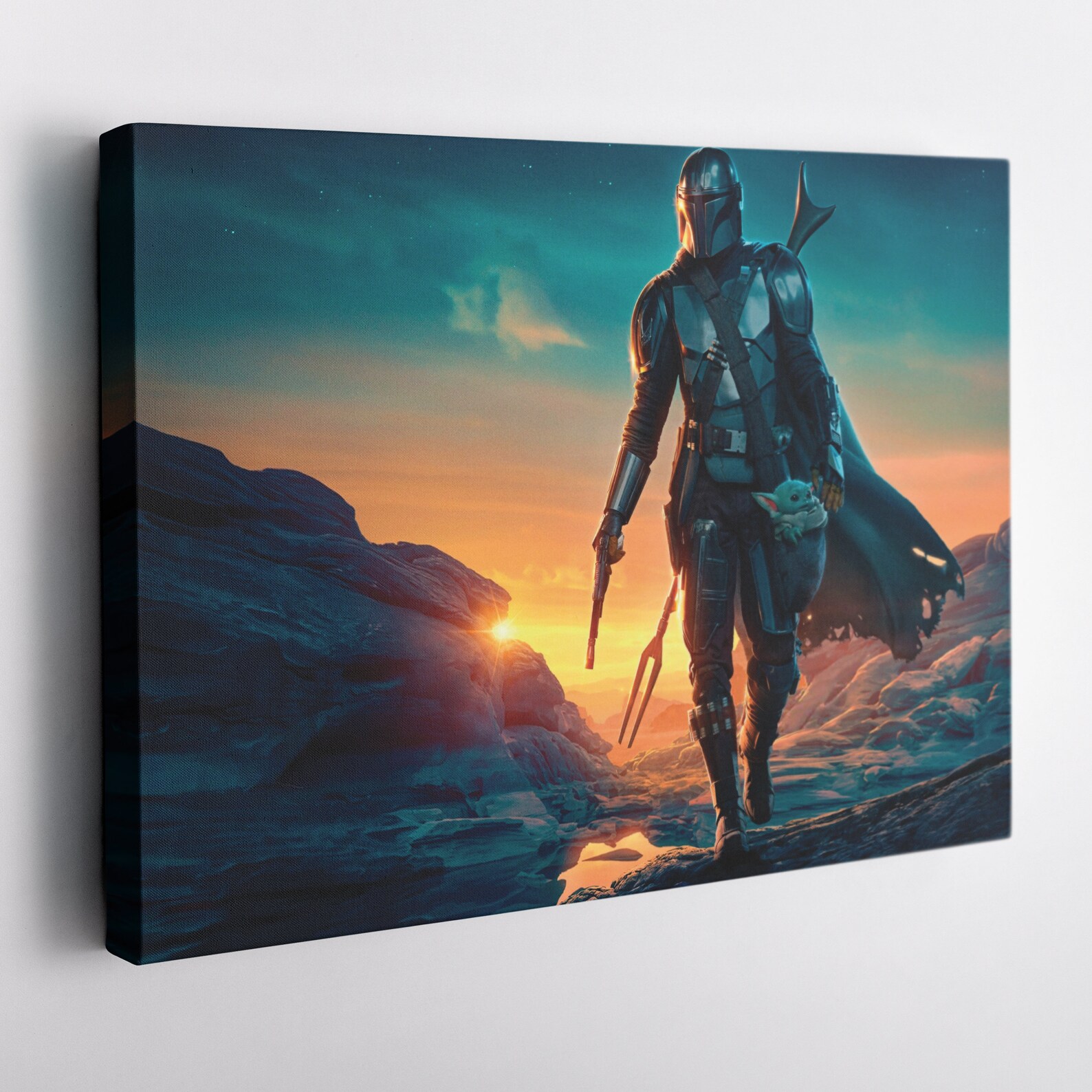 The Mandalorian Star Wars Cool Canvas Unique Design Wall Art Print Hand ...