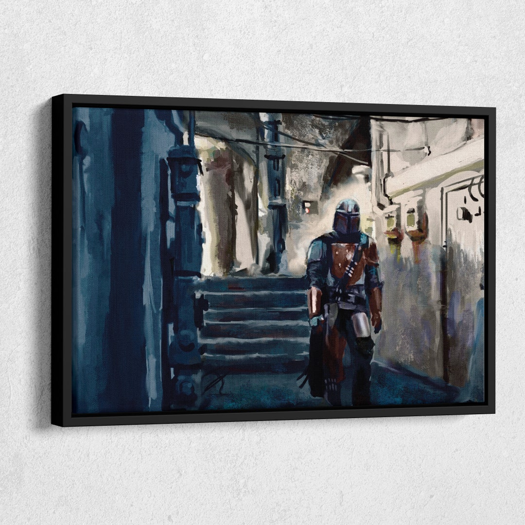 Mandalorian Star Wars Drawing Canvas Unique Design Wall Art Print Hand ...