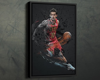Trae Young Art Atlanta Hawks NBA Wall Art Home Decor Hand Made Poster Canvas Print