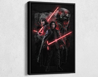 Kylo Ren Poster Star Wars Art Canvas Wall Art Print Home Decor Framed Poster Gift for Kids