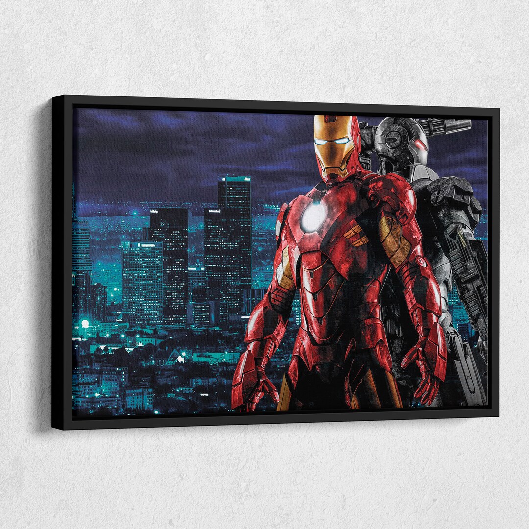 Black Iron Man Poster Marvel Comics Canvas Unique Design Wall Art Print ...