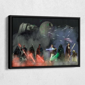 Jedi Vs. Sith Poster Star Wars Canvas Unique Design Wall Art Print Hand Made Ready to Hang Custom Design Copy
