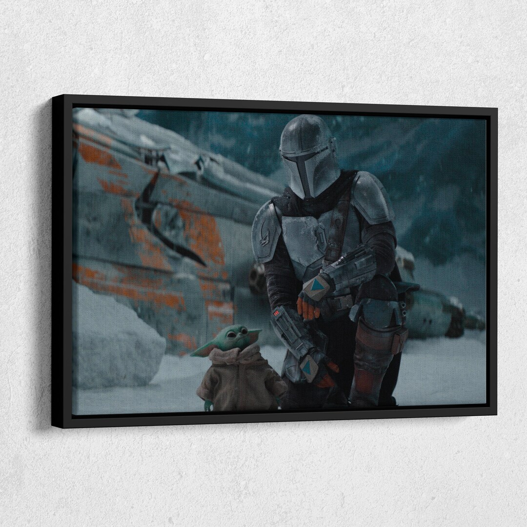 Mandalorian and the Child Star Wars Canvas Unique Design Wall Art Print ...