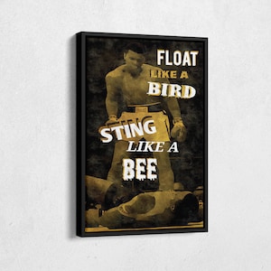 Muhammad Ali Quote Poster Boxing Legend Canvas Unique Design Wall Art Print Hand Made Ready to Hang Custom Design