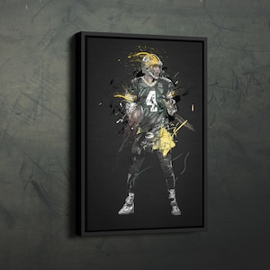Brett Favre Art Green Bay Packers NFL Wall Art Home Decor Hand Made Poster Canvas Print