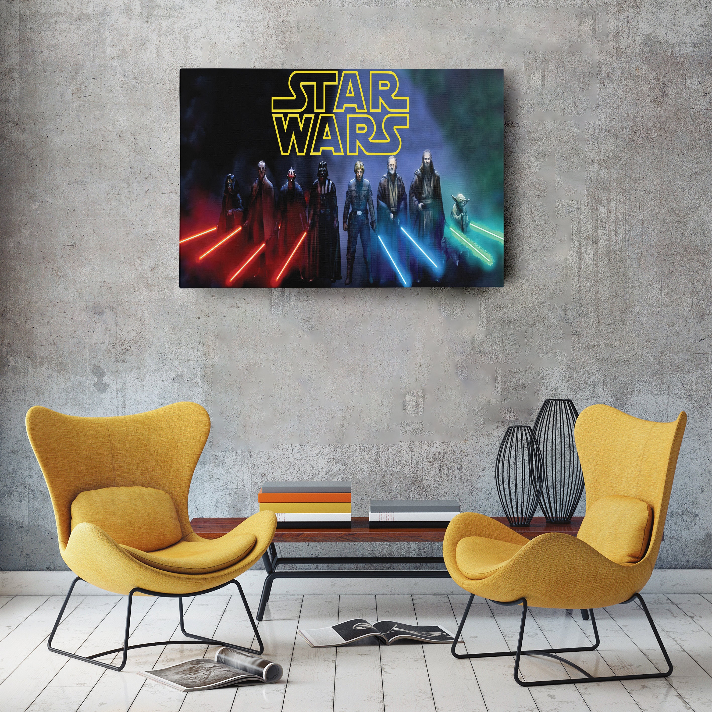 Star Wars Sith Jedi Masters Poster Canvas Unique Design Wall Art Print ...