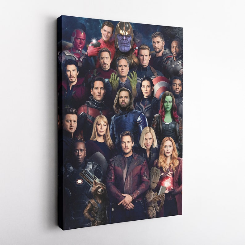 Avengers Characters Poster Marvel Comics Canvas Unique Design Wall Art ...