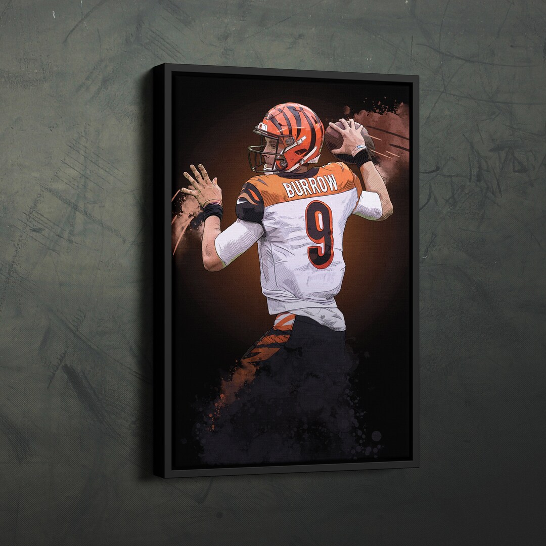 Joe Burrow Art Cincinnati Bengals NFL Wand Kunst Home Decor — free download