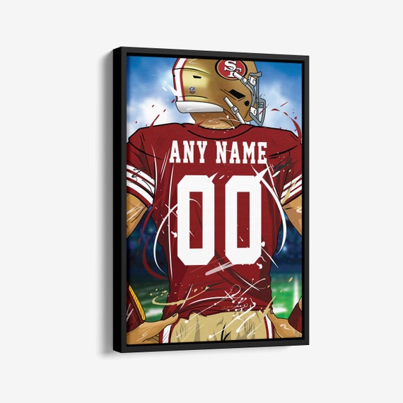 San Francisco 49ers Jersey NFL Personalized Jersey Custom Name and Number Canvas Wall Art Print Home Decor Framed Poster Man Cave Gift Etsy