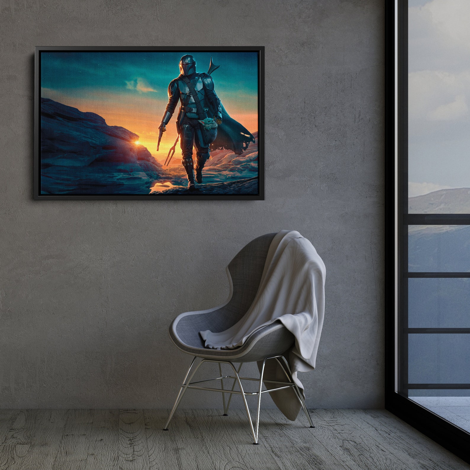 The Mandalorian Star Wars Cool Canvas Unique Design Wall Art Print Hand ...