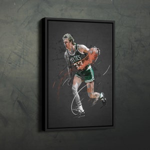 Larry Bird Art Boston Celtics NBA Wall Art Home Decor Hand Made Poster Canvas Print