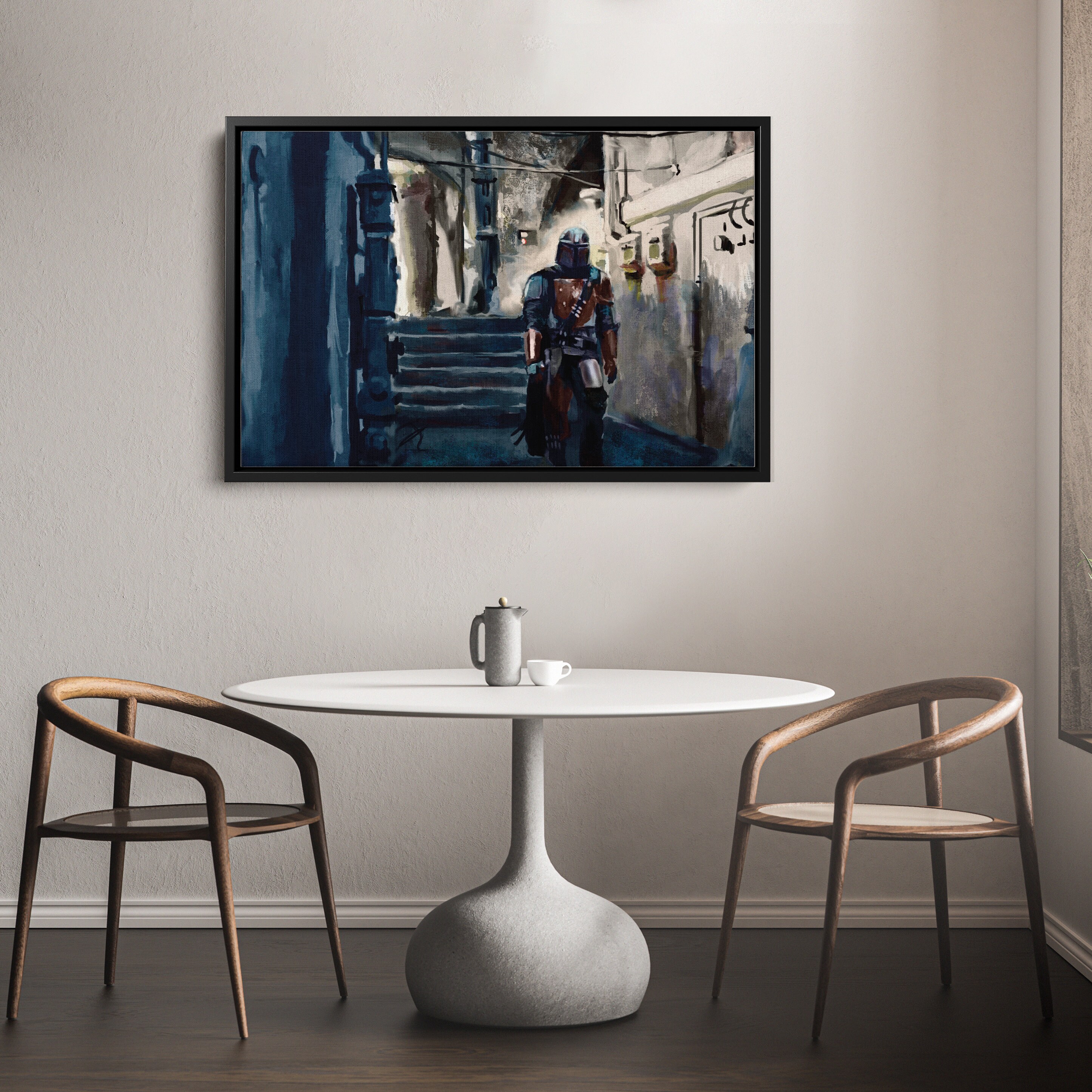Mandalorian Star Wars Drawing Canvas Unique Design Wall Art Print Hand ...