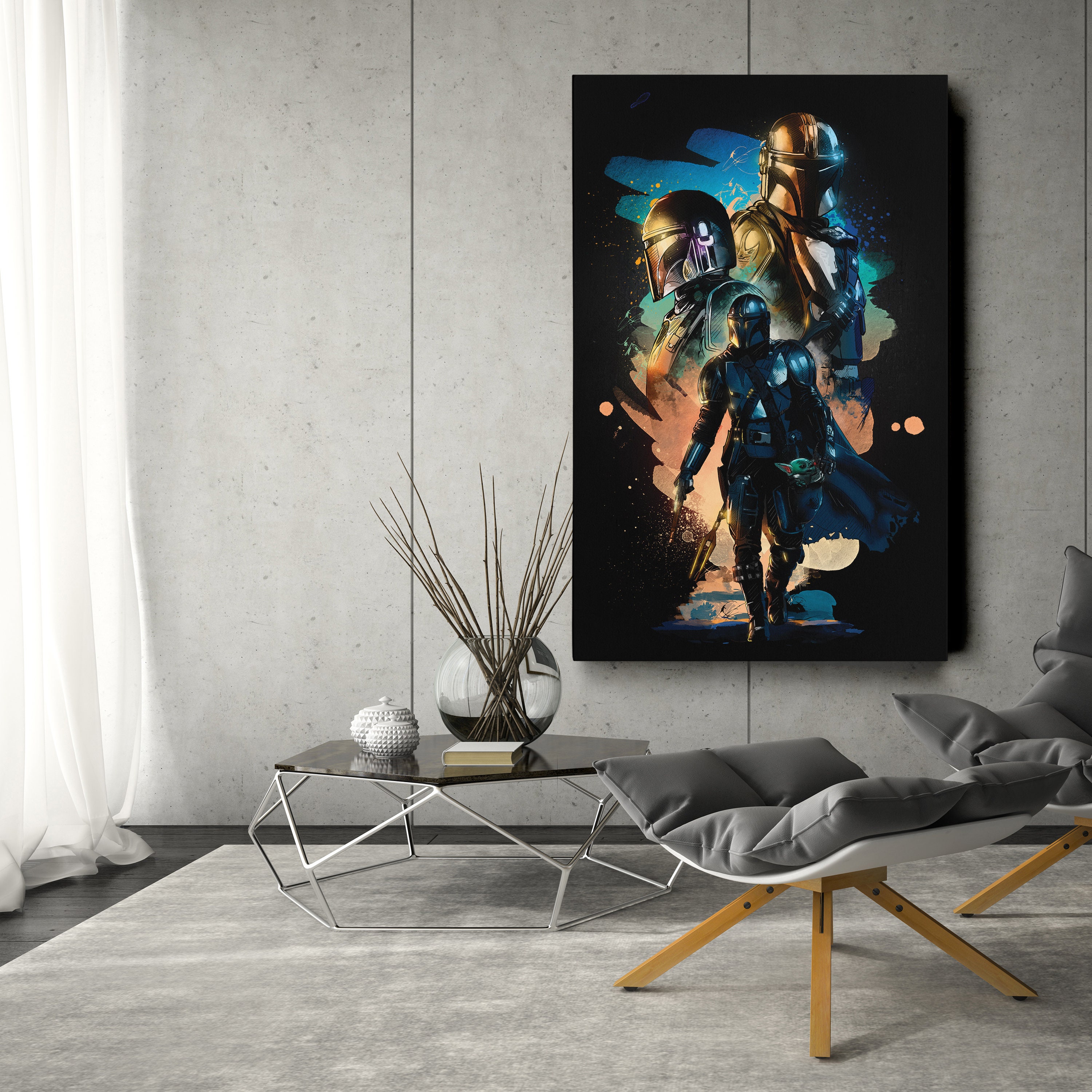 Mandalorian Poster Star Wars Art Canvas Wall Art Print Home Decor ...