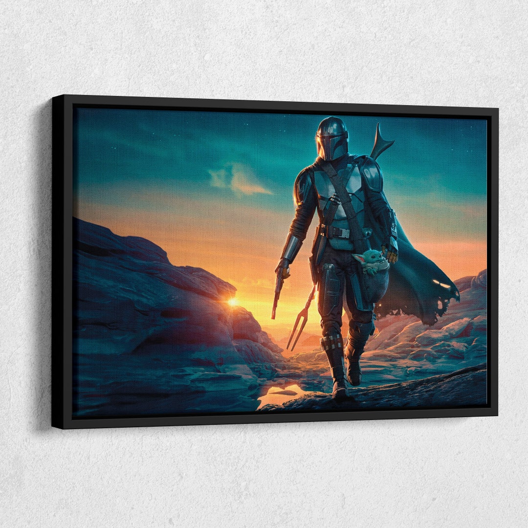 The Mandalorian Star Wars Cool Canvas Unique Design Wall Art Print Hand ...
