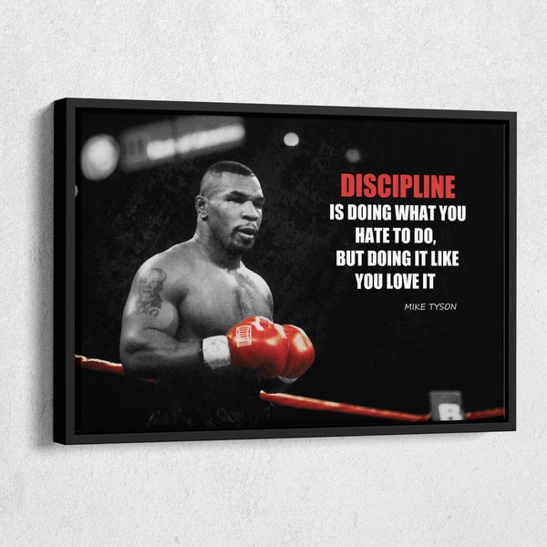 Iron Mike Tyson Quote Poster Boxing Canvas Unique Design Wall Art Print Hand Made Ready to Hang Custom Design