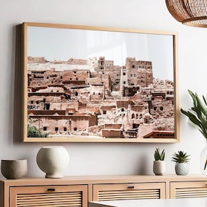 Moroccan Desert City Print, Boho Home Decor, Ait Benhaddou Gladiator, Morocco Architecture Print, Travel Wall Art, North Africa Print