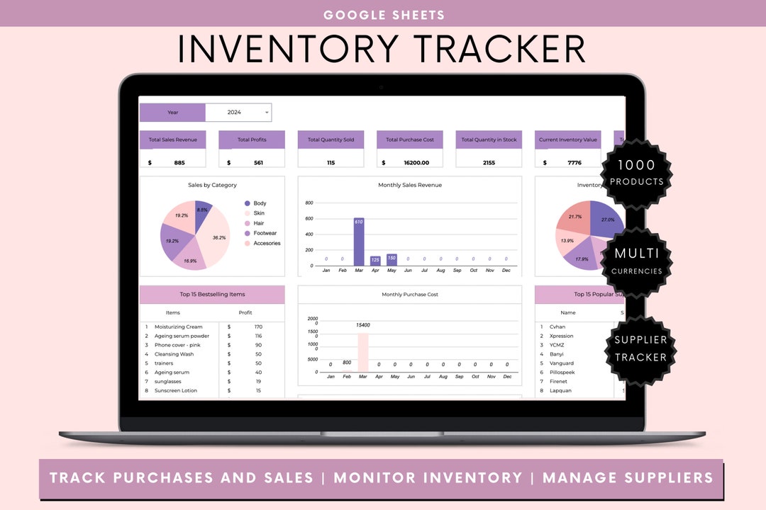 Inventory Tracker Spreadsheet | Small Business Inventory Template ...
