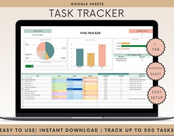 Task Tracker Hoja de cálculo de Google / Gestión de tareas / Lista de tareas pendientes Organizador de productividad / Gestión de proyectos de equipo / Lista de tareas de empleados