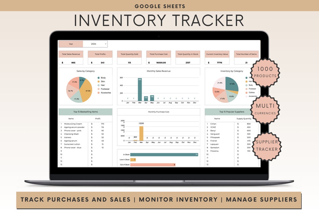 Inventory Tracker Spreadsheet | Small Business Inventory Template ...